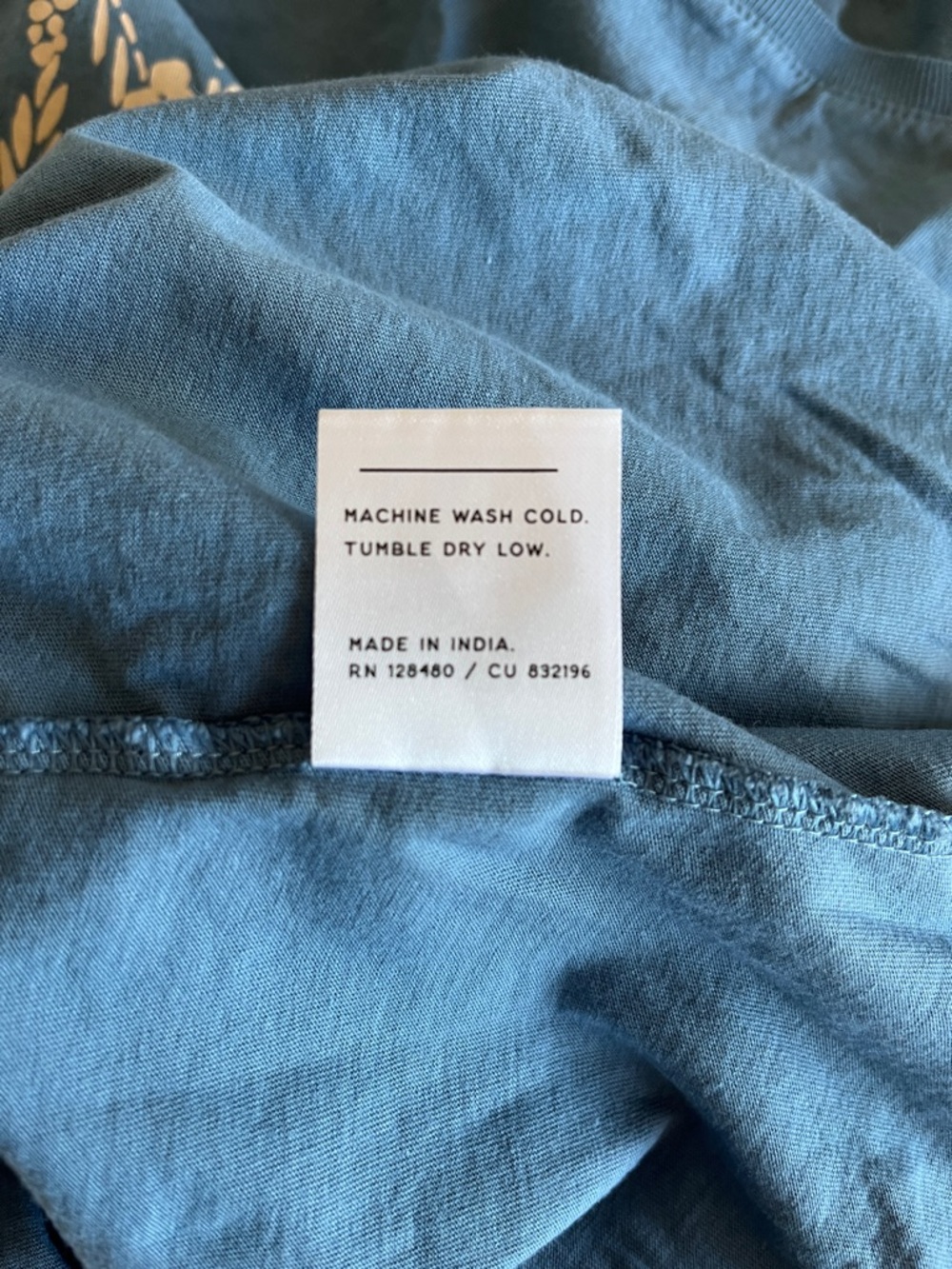 PACT Organic "NATURE" Graphic Crewneck Short Sleeve Tee in Light Blue Sz M - Picture 5 of 9